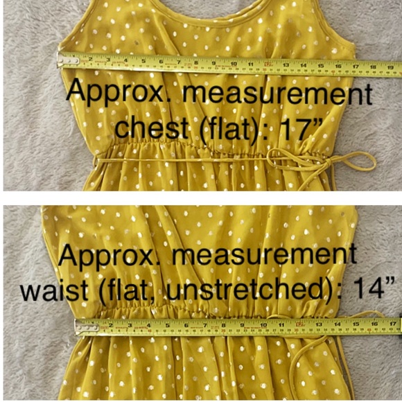 SUNDRESS COVETED CLOTHING NWOT YELLOW DOT HIGH/LOW HEM L - Picture 7 of 8